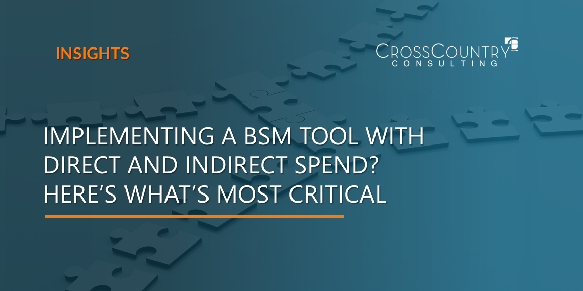 direct and indirect spend in BSM tool